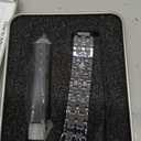 Bling Bands Compatible with Fitbit Charge 6/Charge 5, Metal Bracelet Luxurious Rhinestone Replacement Wristband for Women, Silver Black Gold