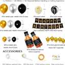 Whiskey Balloons Garland Arch Kit Silver Gold Black Latex Balloons Age to Perfection Whiskey Foil Balloons Happy Birthday Banner for Men Women Birthday Decorations Aged to Perfection Party Supplies