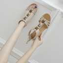 Wedge Sandals for Women Dressy Casual Summer Cute Comfy Wedges Heels Beach Sandal (8, Gold)