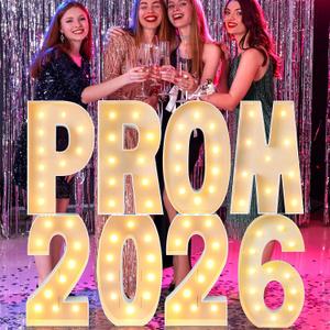 4 ft Graduation 2026 Marquee Decorations Light up Grad Prom Letter Numbers Sign Graduation Party Decorations Balloon Frame with Bracket for Class of 2026 Middle High School College(Prom 2026)
