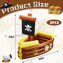 Cunhill 2 Pieces Inflatable Pirate Ship Cooler Inflatable Cooler for Halloween Pirate Ship for Food Beverage Serving Bar Party Decorations Birthday Pool Party Supplies