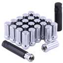 Chrome M14x1.5 Lug Nuts - 24pc Set, 2" Tall, Fit for Silverado, Suburban, Avalanche