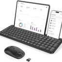 seenda Bluetooth Keyboard and Mouse for iPad, Multi-Device Bluetooth + 2.4G Wireless Keyboard Mouse with Tablet Holder for MacBook/Windows Computer, iOS/Andriod Tablet Phone, Black