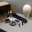 Wig Stand Tripod Metal Adjustable Mannequin Head Stand - Mannequin Wig Head with Mount Hole, Manikin Head for Wigs Making, Drying, Styling and Display - Wigs Shampoo & Milk Spray T Pins Hair Cap Set