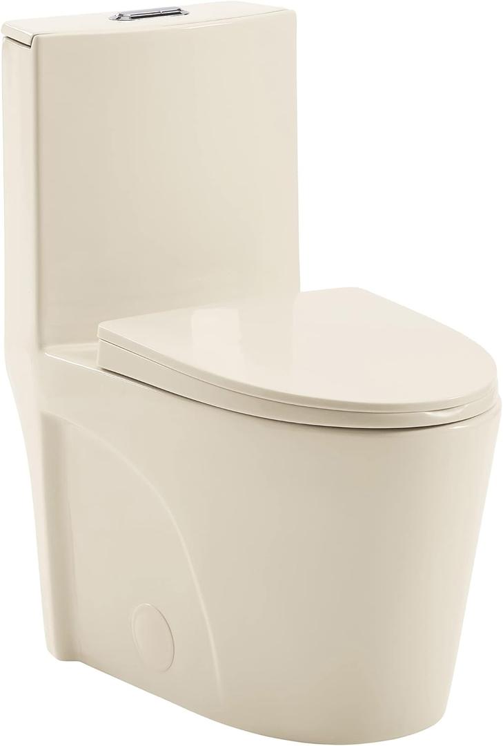 Swiss Madison Well Made Forever SM-1T254BQ, St. Tropez One Piece Elongated Toilet Dual Vortex Flush 1.1/1.6 gpf in Bisque Swiss Madison Well Made Forever SM-1T254BQ, St. Tropez One Piece Elongated Toilet Dual Vortex Flush 1.1/1.6 gpf in Bisque
