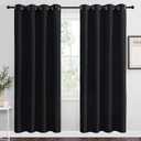 NICETOWN Blackout Curtain Panels 78 inches - Light Reducing Thermal Insulated Solid Grommet Blackout Curtains/Panels/Drapes for Living Room (Set of 2, 55 inches by 78 Inch, Black)