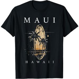 Maui Hawaii Surf Hawaiian Vintage Surfing Surfer T-Shirt 4XL