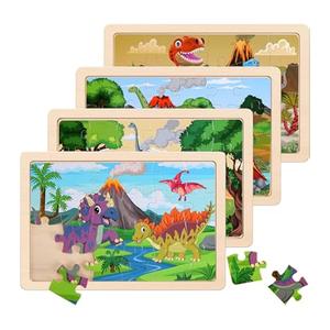 Quilinz 9 Packs Large Piece Jigsaw Puzzles for Toddlers 13,Kids Wild Animal Puzzle Ages 35,Baby Farm Dinosaur Puzzle,Preschool Educational Montessori Toys for 3 Year Old,Kindergarten Matching Puzzle