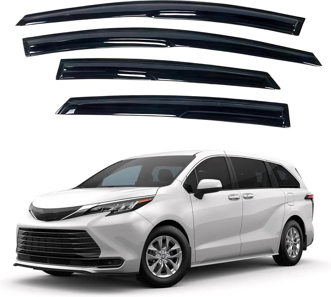 IG Window Visors Fit for 2021-2026 Toyota Sienna, Out-Channel Rain Guards Vent Wind Deflectors 4PC, Car Accessories for 21-26 Sienna
