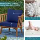 Outdoor Chair Cushions 22x22 Inch, Waterproof Fade Resistant Deep Seat and Backrest Cushion Set for Patio Furniture, Navy, 1 Set