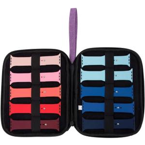 PACMAXI Watch Band Storage Organizer Holds 10 Watch Bands, Travel Watch Straps Carrying Case, Watch Band Storage Bag, (purple)