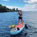 Karltion SUP Paddle - 3-Piece Adjustable Aluminium SUP Paddle with Glass Fiber Blade for Surfing, Floating, Water Sports