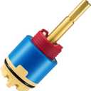 JH02BJ (HL-40) 4.25" Pressure Balance Ceramic Cartridge, Shower Cartridge Replacement, for Single Handle Shower/Tub Faucet. Blue, Red