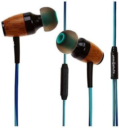 Symphonized DRM Premium Genuine Wood in-Ear Noise-isolating Headphones with Mic (Green/Blue)