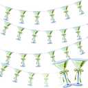 4 Pcs Dirty Martini Party Banner Bar Themed Bachelorette Party Decorations Hanging Sign for Espresso Martini Birthday a Tini Bit Older Decorations (Green)
