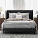 OLALITA Full Size Upholstered Platform Bed, Full Frame with Fabric Headboard, Sturdy Frame Wooden Slats, No Spring Mattress Required, Noiseless, Easy to Assemble, Light Gray