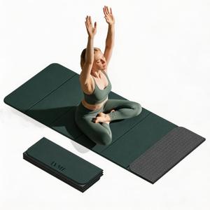 Foldable Yoga Mat 0.32 inches Thick(8mm), SGS Certified POE Material, Non Slip, 71 x 24 inches, Foldable for Travel, Pilates, Camping, Environmental Sports Mat, Odorless