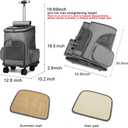 Wheeled Pet Carrier Backpack Pet Stroller, Travel Carrier, Car Seat for Small Dogs Cats Puppies, Comfort Cat Backpack Removable Rolling Wheels Mesh Ventilation Windows (Grey)