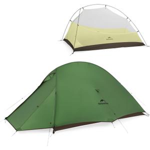 Naturehike Cloud-Up 2 Person Tent Lightweight Backpacking Tent with Footprint - Free Standing Ultralight Camping Hiking Backpack Tents Two Person Tent (Cloud up Pro(Forest Green-20D Nylon))