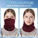 Winter Neck Gaiter Thermal Fleece-Lined Cold-Weather Scarf Wind-Block Face Cover Stretch Lightweight for Men Women (Navy Blue)