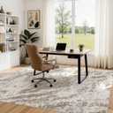 DMOYEST 6x9 Washable Area Rug: Abstract Modern Non-Slip Carpet, Soft Low Pile Indoor Neutral Easy Clean Floor Rugs for Living Room Bedroom Dining Room Kids & Pets - Brown