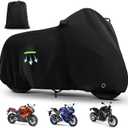 Motorcycle Cover Waterproof for Kawasaki Ninja 250 300 400 500 650/BMW F 900R, Heavy Duty Outdoor Sun UV Rain Dust All Weather Protection Motorbike Cover with Soft Cotton Lining & Lock Hole-Black