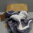 Homemate Heated Blanket Electric Throw - 50"x60" Heating Blanket Throw 1/2/4/6/8 Hours Auto-Off 10 Heat Level Over-Heat Protection Flannel Sherpa ETL Certification (01 - Light Grey)