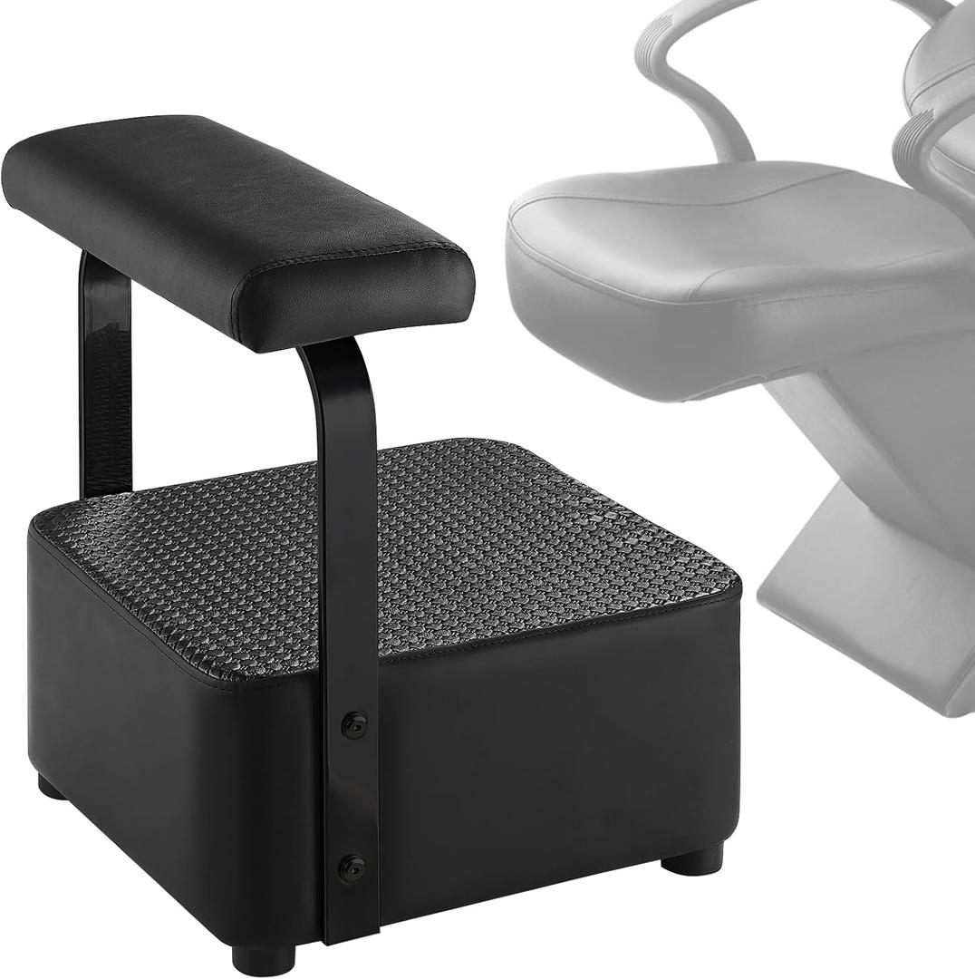 Independent Footrest for Backwash Beauty Spa Shampoo Bowl and Chair Set,Footstool for Spa Beauty, Ottoman for Shampoo Station Chair in Salon and Spa (Black)