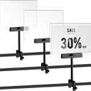 FoldTier 3 Set Aluminum Alloy Sign Holder Clamp with 5.5 x 7 Inch Acrylic Frame Sign Holder Clip on Sign Holder Rotatable Holding Clamp Sign Holder for Clothing Stores Price Tag Office (Black)