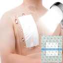 12"x13.7" Waterproof Shower Cover Incision Bandages for Large Wound with No Glue On The Center Adhesive Transparent Shower Protector Post Surgical Water Barrier Guard Pack of 7