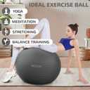 Fitvids Exercise Ball for Fitness, Yoga, Pilates with Quick Pump, Anti-Burst Slip Resistant Balance Ball, Size: 23-26in (58-65cm), L