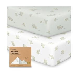 KeaBabies 2-Pack Baby Crib Sheets for Boys, Girls - 52x28 Viscose Derived from Bamboo Toddler Bed Sheets Neutral, Fitted Crib Mattress Cover for Standard Baby Bedding, Soft & Cozy (Elly)