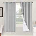 H.VERSAILTEX 100% Blackout Curtains for Bedroom Thermal Insulated Linen Textured Curtains Heat and Full Light Blocking Drapes Living Room Curtains 2 Panel Sets, Glacier Gray, 52x72 Inch