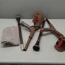 Forearm Crutches for Adults Foldable Knee Patients Mobility aids for Childre and Seniors for with Leg Injury Adjustable Travel Lightweight Walking Stick (Brown Pro)