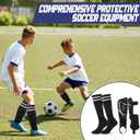 Soccer Shin Guards and Socks Kids Youth Lightweight Soccers Pads Defender with Ankle Protection Ski Shin Guards Football Equipment for Age 4-14 Toddler Boy Girl