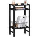 YUFAM Side Table End Table Tall Night Stand 3-Tier for Living Room Bedroom Bathroom Office Furniture Black, 11.81"D x 15.75"W x 27.75"H