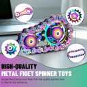 Metal Fidget Spinner Toys for Teens Boys Figette Bike Chain Roller for Adults Cool Gadgets ADHD Anxiety Stress Relief Items Figet Desk Offices EDC Men Easter Basket Stuffer