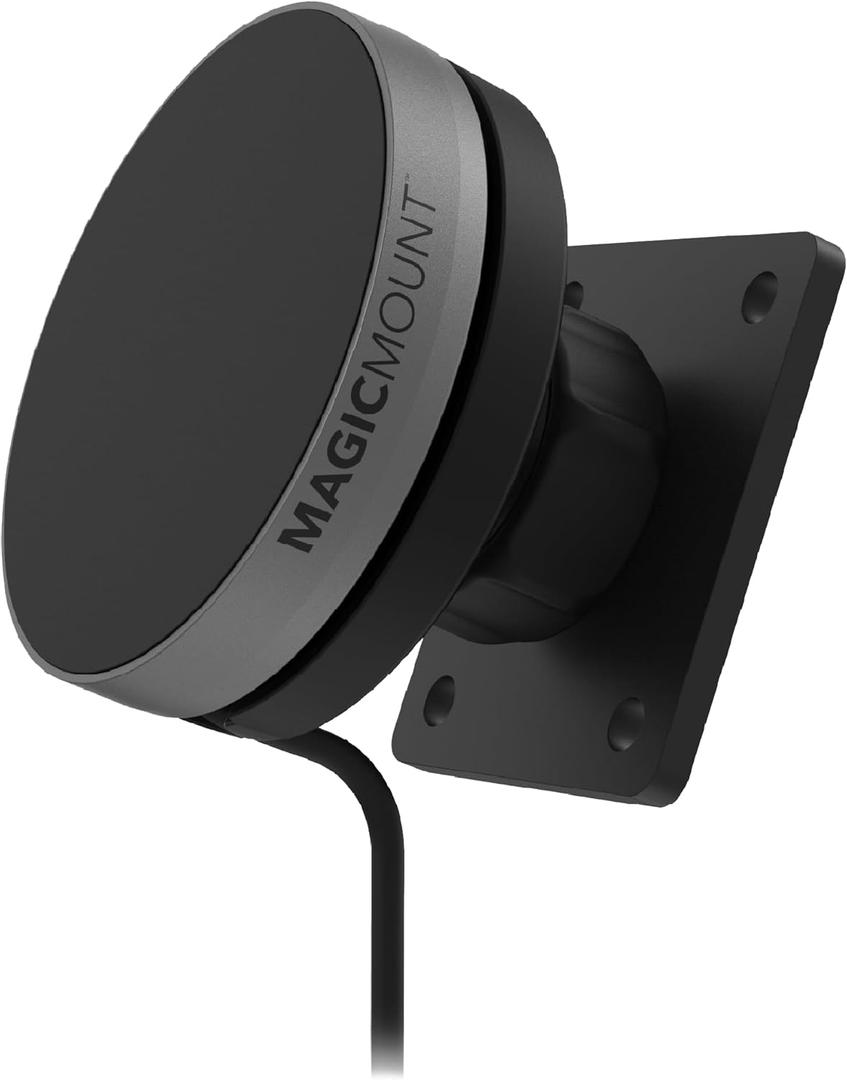 Scosche Qi2 Wireless MagSafe Car Mount Charger, 15W Magnetic Cell Phone Holder for Car with AMPS Mounting Plate for ProClip Vehicle Specific Mount Bases Compatible with iPhone, Samsung (Base Required)