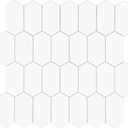 The Tiles Plaza 10-Sheet Peel and Stick Backsplash, White Long Hexagon Self Adhesive Wall Tile, Stone Composite Stick On Decorative Mosaic Tile for Kitchen Bathroom Fireplace
