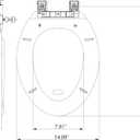 Elongated Toilet Seat with Slow Close & Quiet Close, 19 Inch Never Loosen Durable Lid, Polypropylene Easy to Install & Clean, White