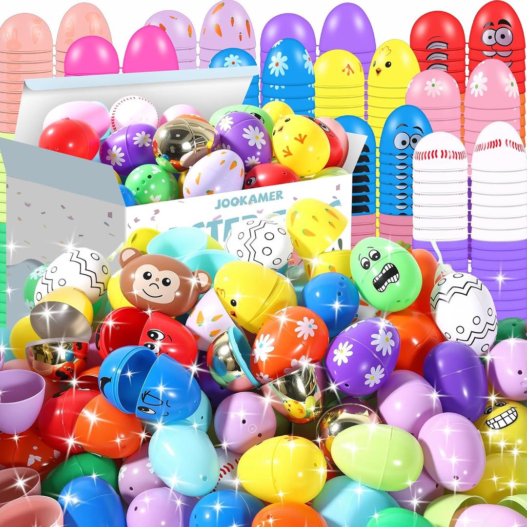 500PCS Fillable Plastic Easter Eggs, Empty Easter Eggs for Egg Hunt, Party Favors, Basket Stuffers, Classroom Prizes, Holiday Decorations