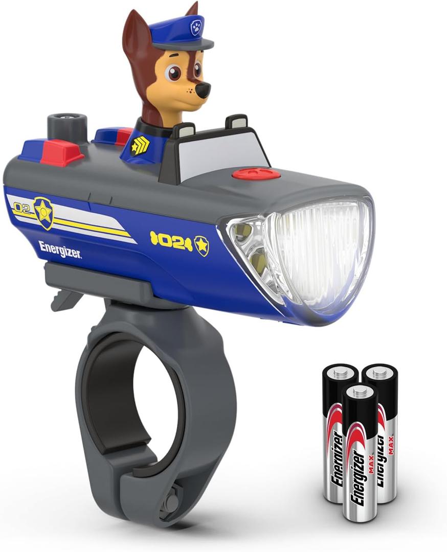 Energizer PAW Patrol Chase Bike Light, For Kid's Bikes and Scooters, PAW Patrol Toy Flashlight for Boys and Girls (Batteries Included)