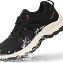 ANJOUFEMME Women's Waterproof Hiking Shoes Non Slip Sneakers Lightweight Tennis Shoes for Work Walking Running Trekking Trail Shoes Size 7,5