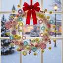 Giegxin 6 Feet Christmas Pastel Garland Candy Ornament Pink Blue Ball Party Christmas Decorations for Xmas Home Indoor Outdoor Decoration Holiday Mantelpiece Stairs Home