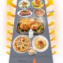 Warming Mat For Food Extra Large 36"x16" Quick, Full-Surface Heating Portable Food Warming Mat 6 Temp Levels, 8-Hour Timer, IPX7 Electric Warming Trays Rollable Silicone Food Warmer for Parties Buffet (Gray)