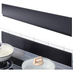 Moxweyeni Front Control Freestanding Range Universal Backguard 29.72" L x 4.72" W Stainless Steel Backsplash for Stove, Easy Installation Hood Backsplash for Most Kitchen Brands Stove(Black)
