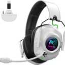 Wireless Gaming Headset with Noise Canceling Mic for Xbox Series X|S, Xbox One, PC, PS5, PS4, Mac, Switch, 2.4 GHz Wireless & Bluetooth 5.4 Gaming Headphones, 50Hr Battery, Foldable, 50mm Drivers