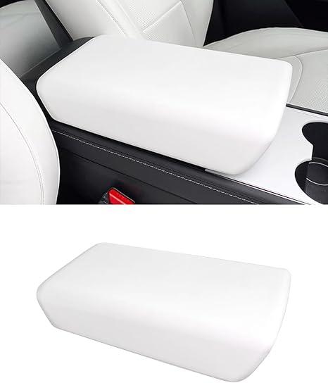 Center Console Cover for Tesla Model Y Juniper Tesla Model 3 Highland 2025 2026, Armrest Cover Pad for Tesla Accessories (White)