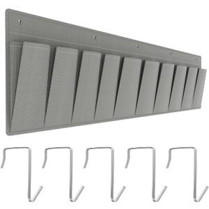 RVMATE RV Shoe Storage Organizer - Hanging Bedside Pockets for Shoes, Boots, and Accessories - Grey, 10 Pockets