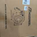 150 FT x 1/2" Retractable Garden Hose Reel by HOZEREEL, Outdoor Garden Hose Reels - Automatic Self Retract Wall Mount Hose Reel Enclosed Storage, Any Length Lock, 10 Pattern Nozzle-Grey